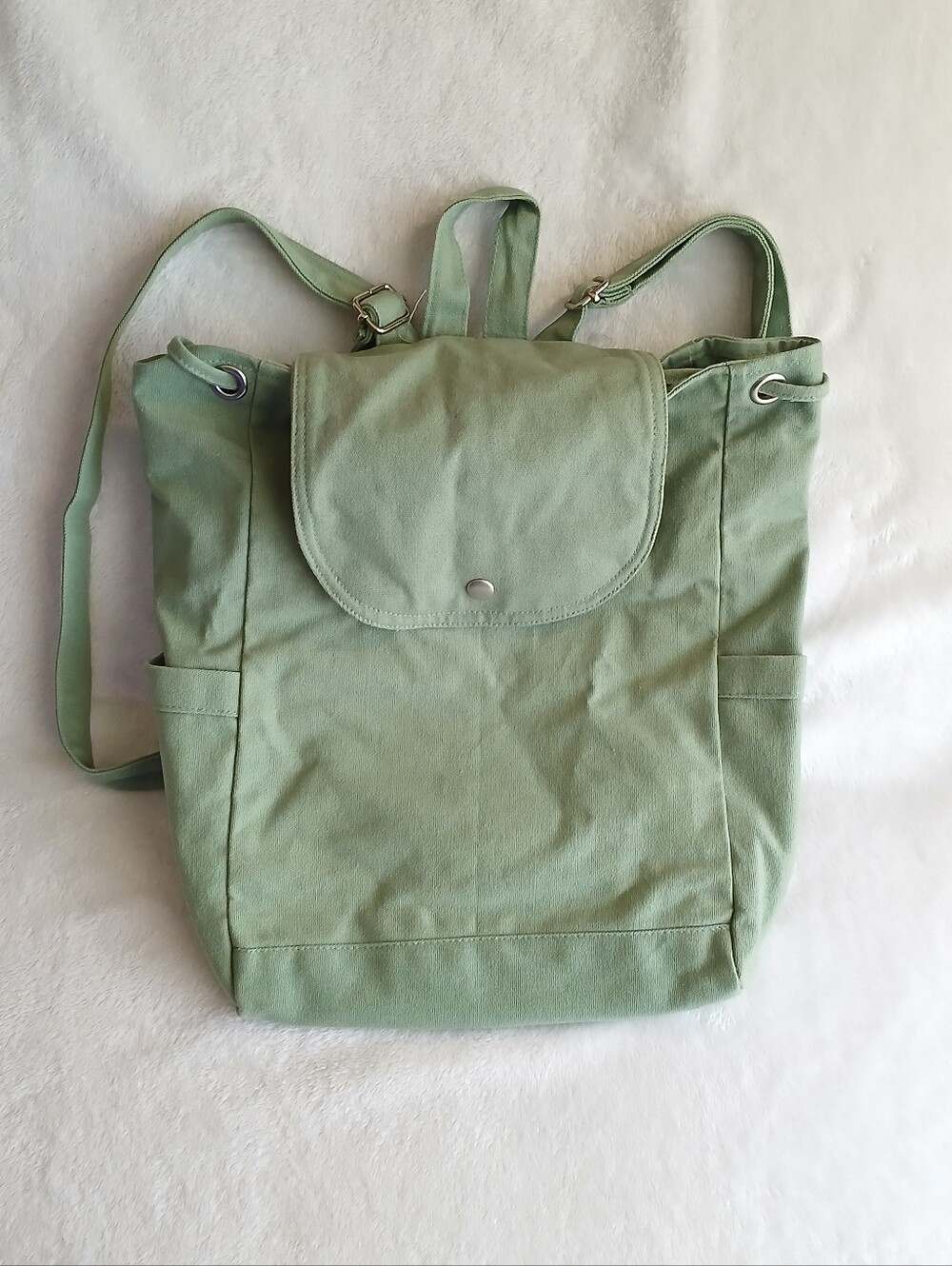 Palm+Perkins Sage 100% Cotton Canvas Drawstring Backpack Bag Mini